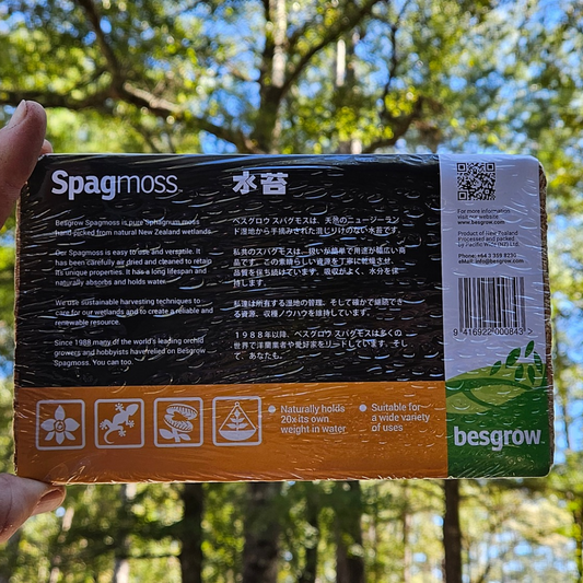 Besgrow New Zealand Spagmoss 100 Gram/8L Compressed Brick - FREE SHIPPING