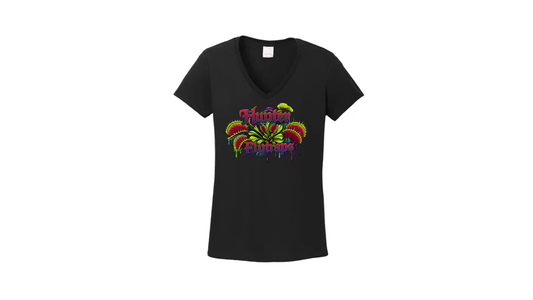 V-Neck Hunter Flytraps Pink Splat