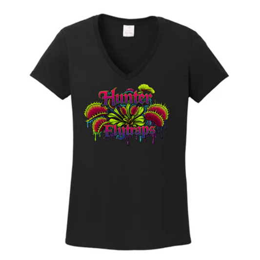 V-Neck Hunter Flytraps Pink Splat