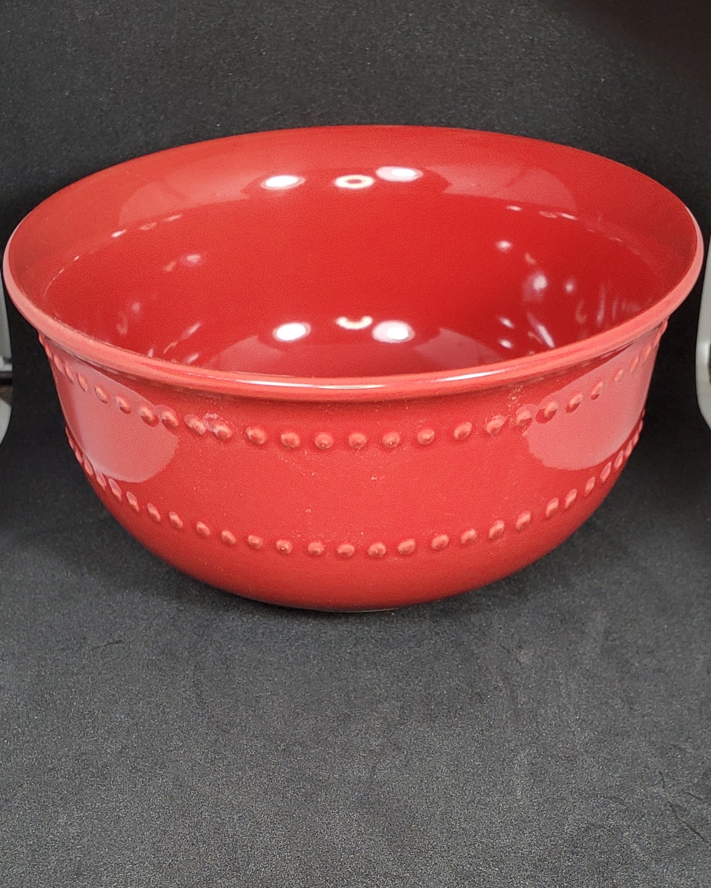 Water Dish Ceramic- Red Textured