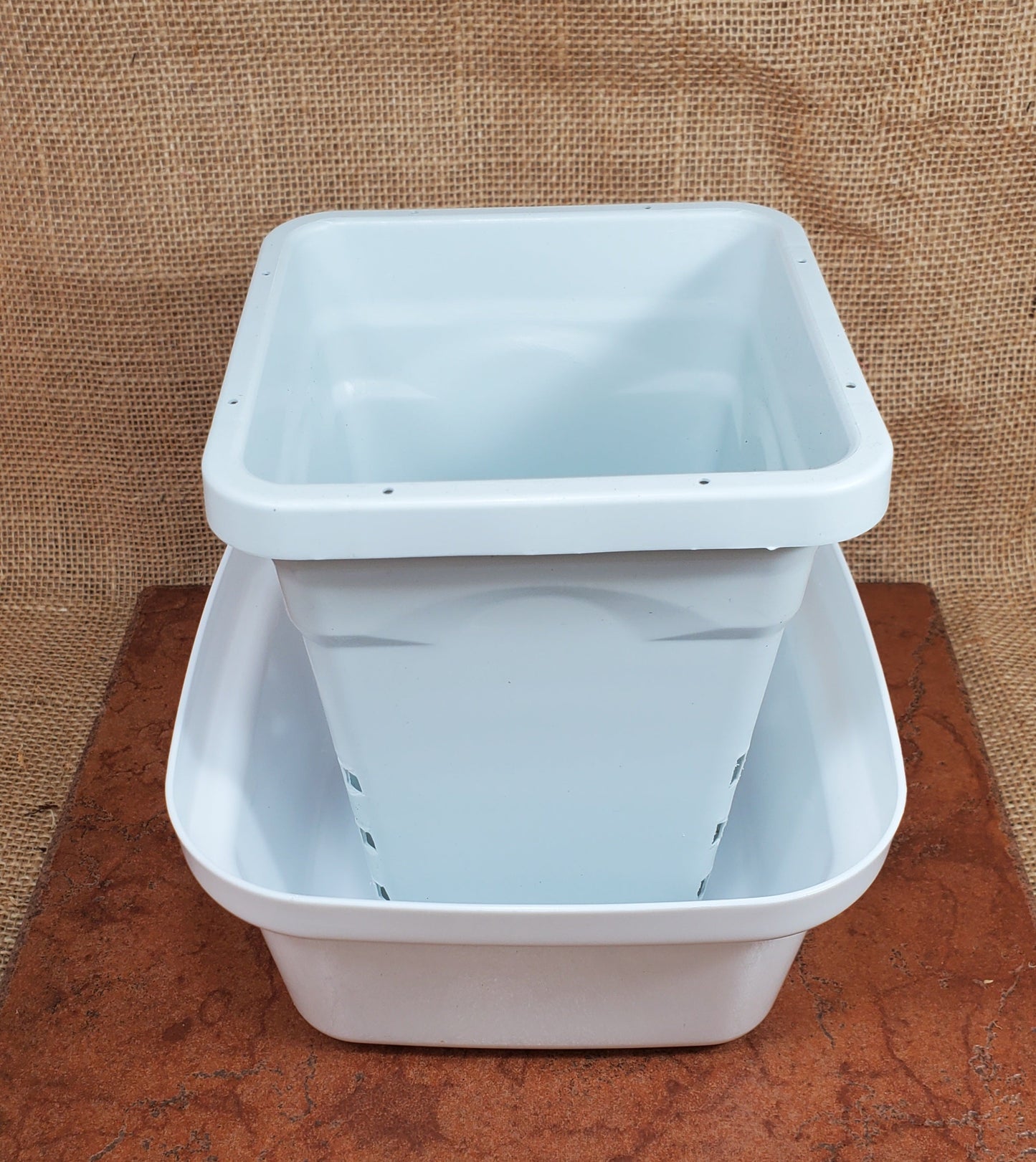 Water tray Square White 6" with 5" x 5" x 7" pot
