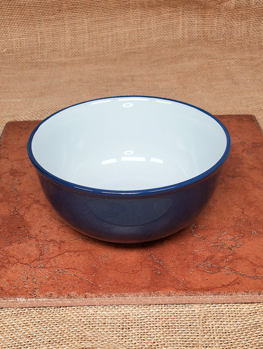 Water Dish Ceramic - Blue with White